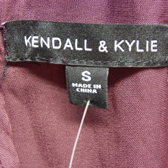 Midi Sleeveless Dress Size S Kendall & Kylie Womens Body Con Burgundy - Picture 11 of 11